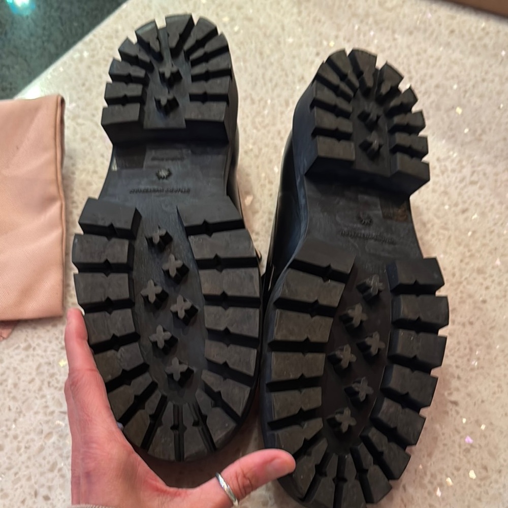 Stuart Weitzman Black Leather Loafers - Picture 9 of 11